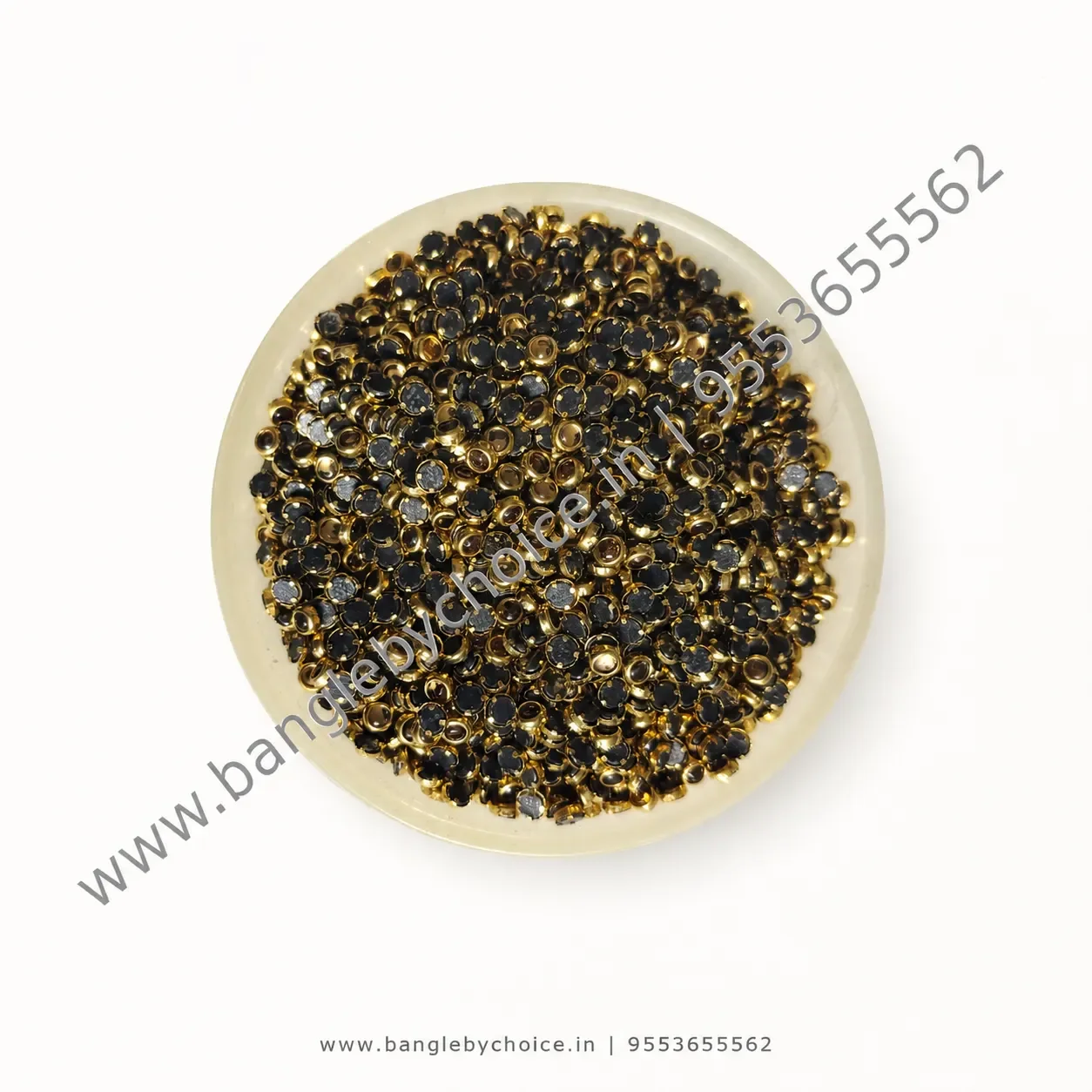 3mm Round Glossy gold Kundans