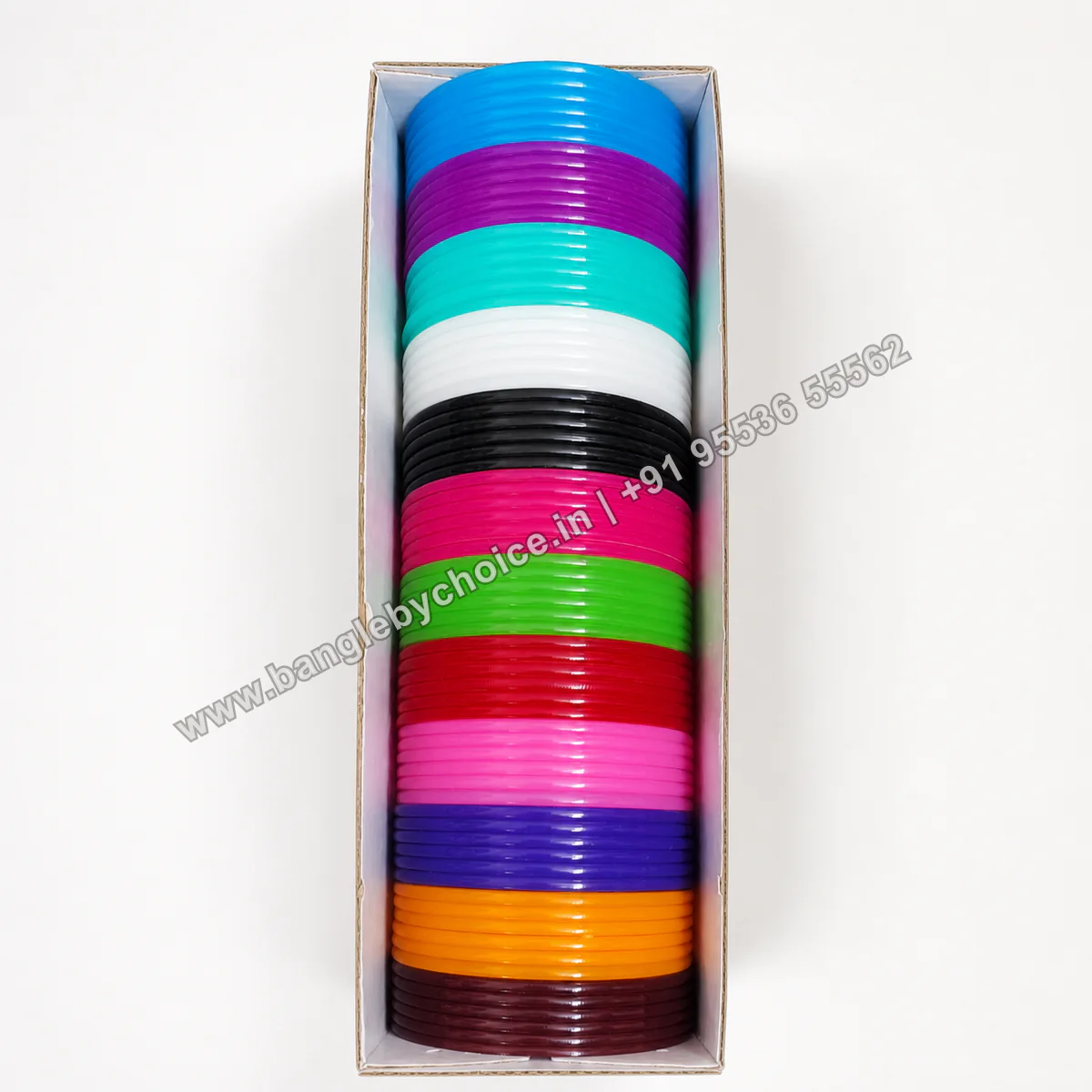 Curve Plain Bangle Box - 2 Cut premium product photo with diagonal Bangle By Choice watermark
