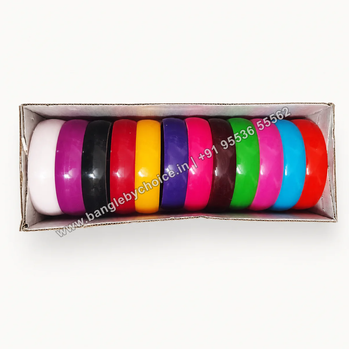 Curve Plain Bangle Box - 4 Cut premium product photo with diagonal Bangle By Choice watermark