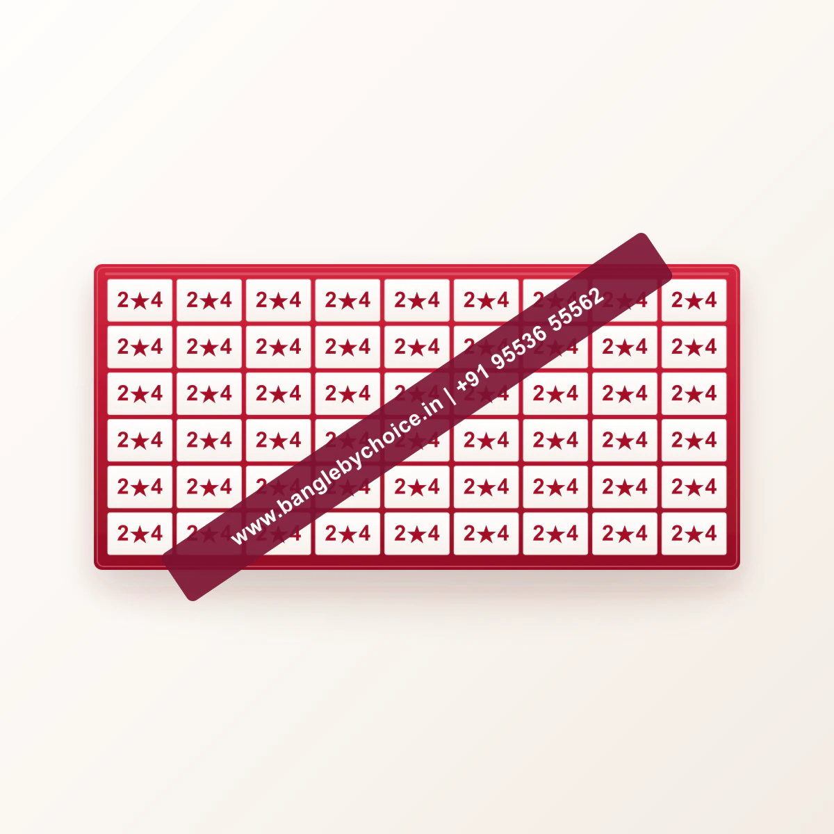 2.4 bangle size sticker sheet in horizontal orientation with repeated size labels