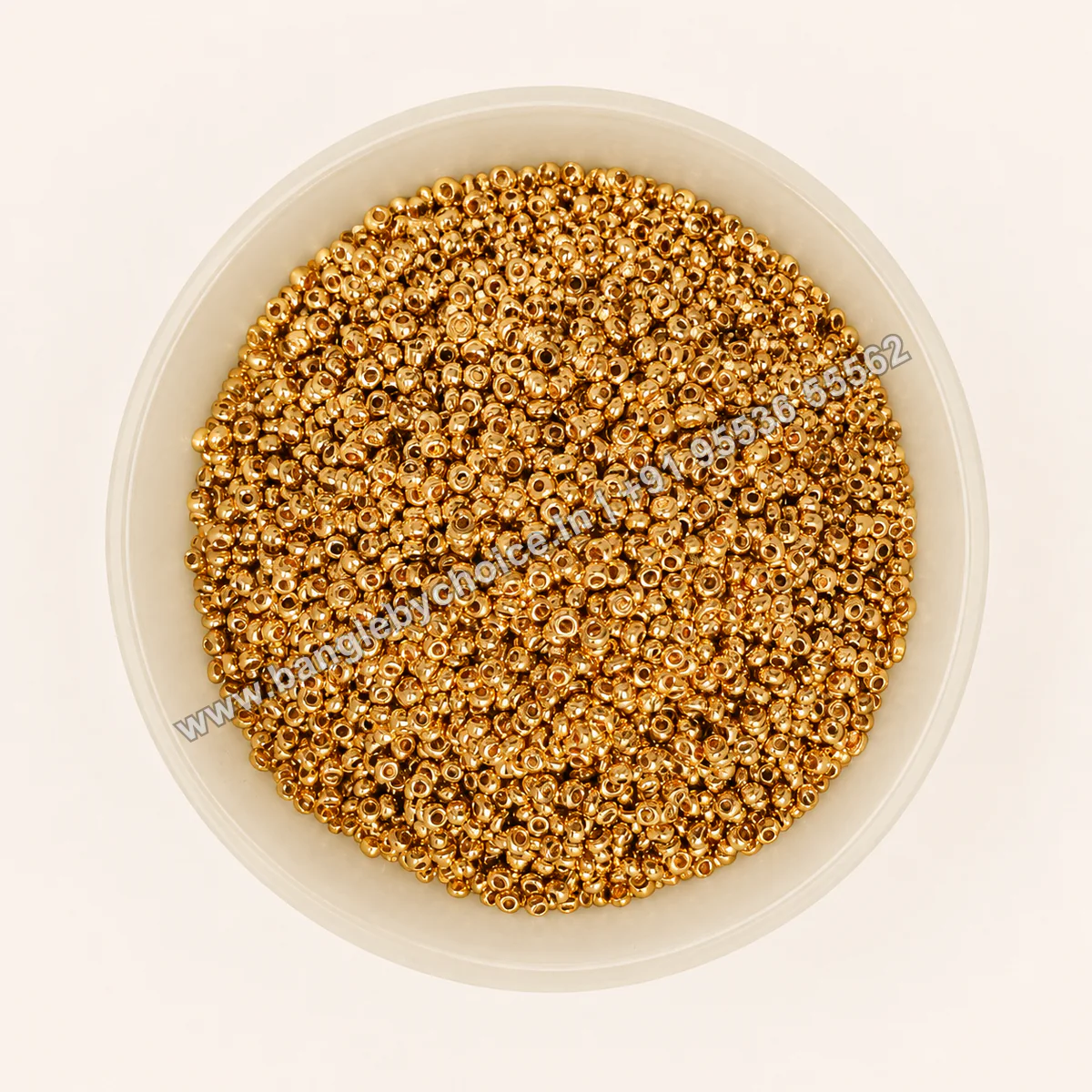 Gold Sugar Beads premium close-up product photo with Bangle By Choice diagonal watermark