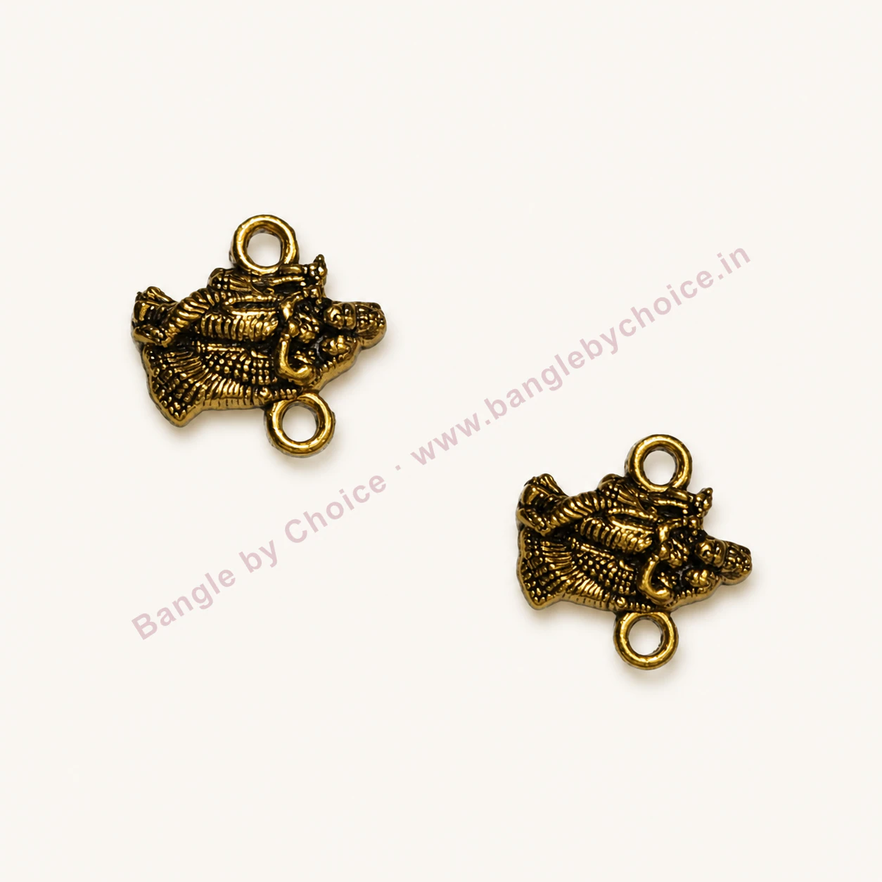 Antique Gold Krishna Charms premium product photo with Bangle By Choice watermark and phone number