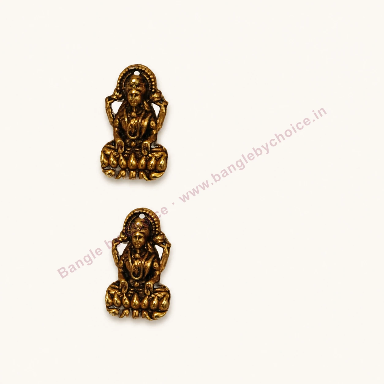 Antique Gold Lakshmi Devi Charms premium product photo with Bangle By Choice watermark and phone number