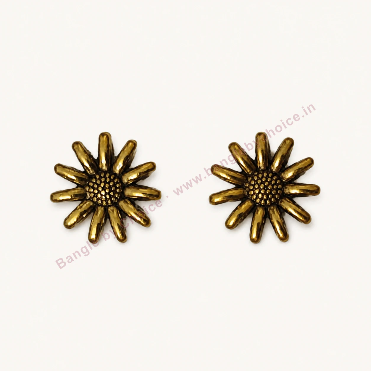 Antique Gold Sunflower Charms premium product photo with Bangle By Choice watermark and phone number