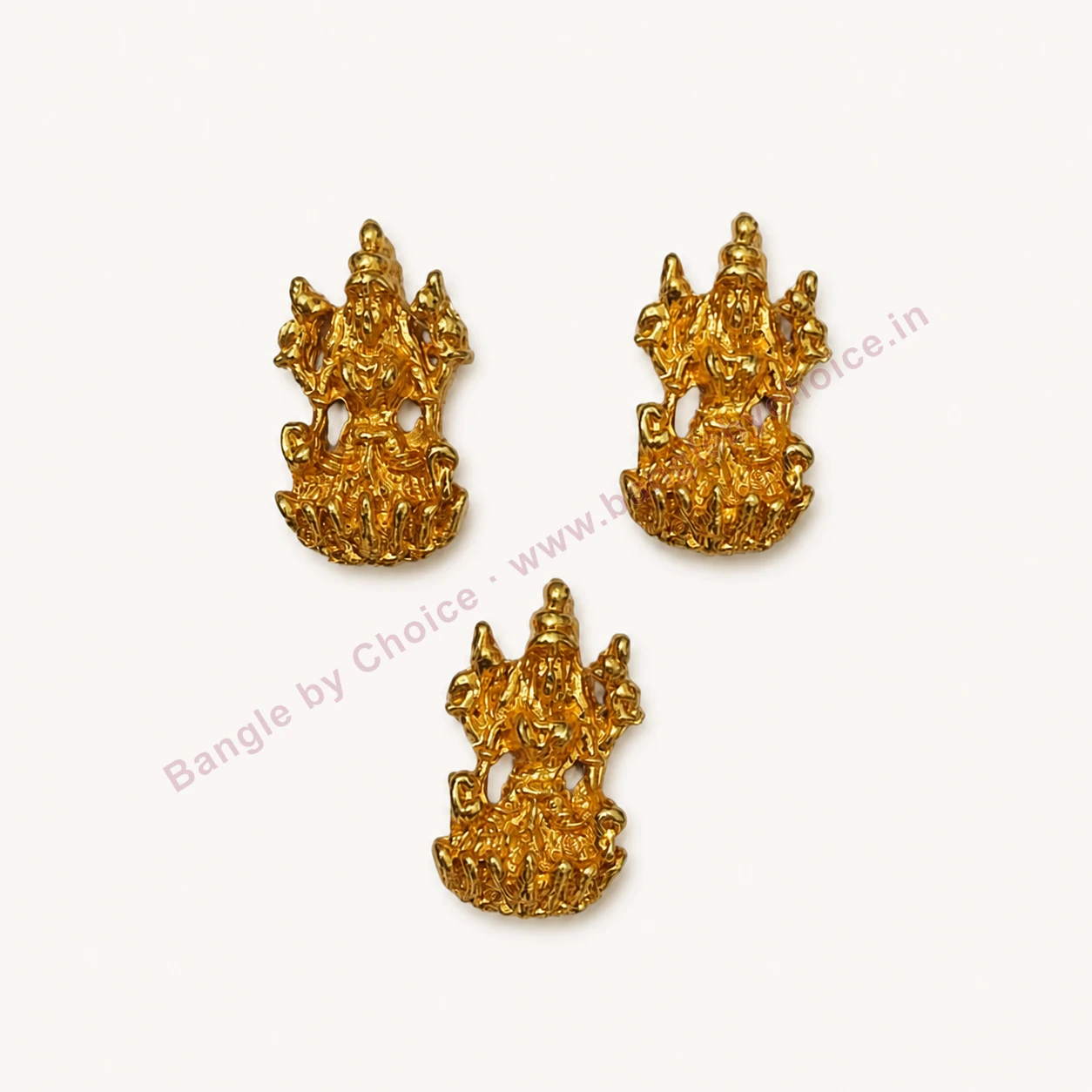 Bright Gold Lakshmi Devi Charms premium product photo with Bangle By Choice watermark and phone number