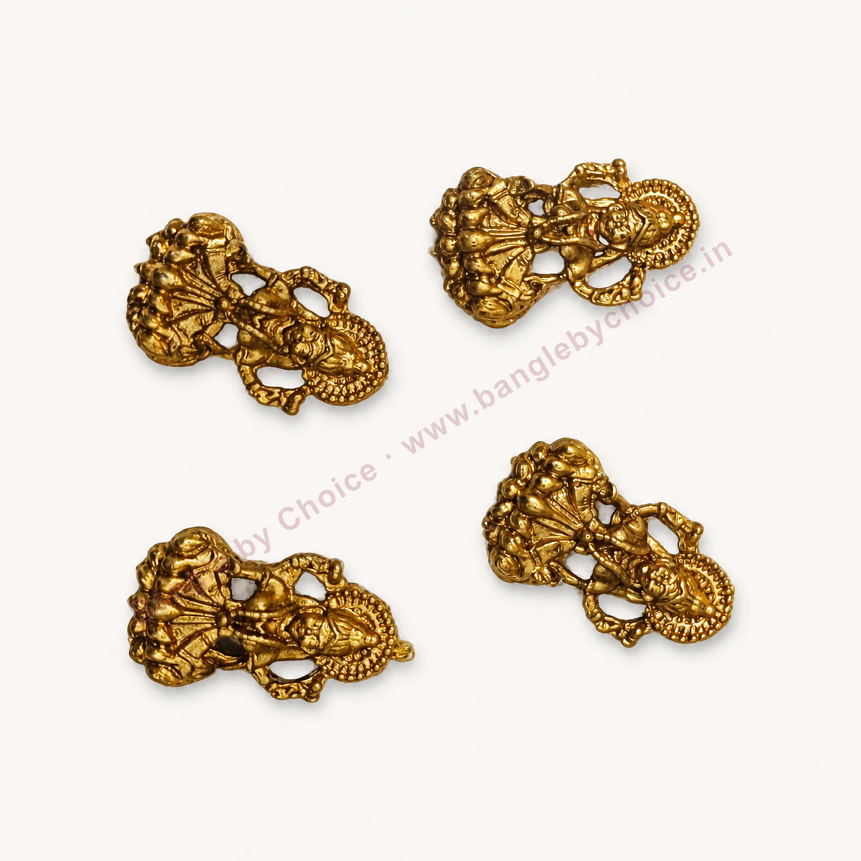 Gold Lakshmi Devi Charms with Elephants premium product photo with Bangle By Choice watermark and phone number