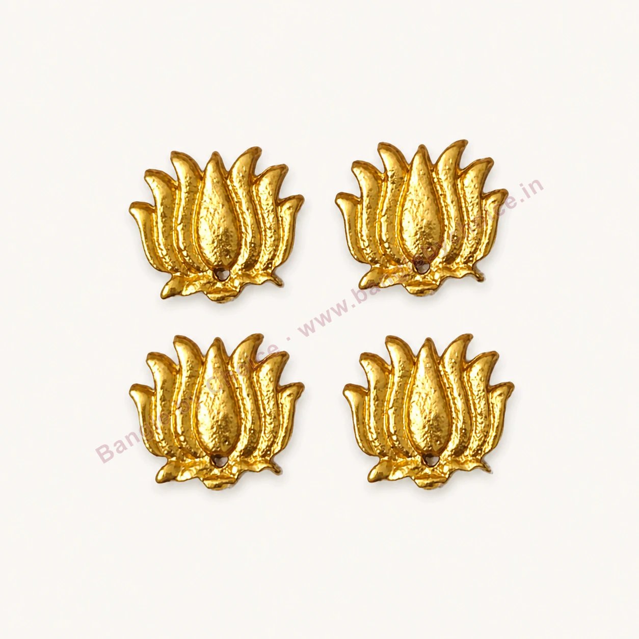Gold Lotus Charms premium product photo with Bangle By Choice watermark and phone number