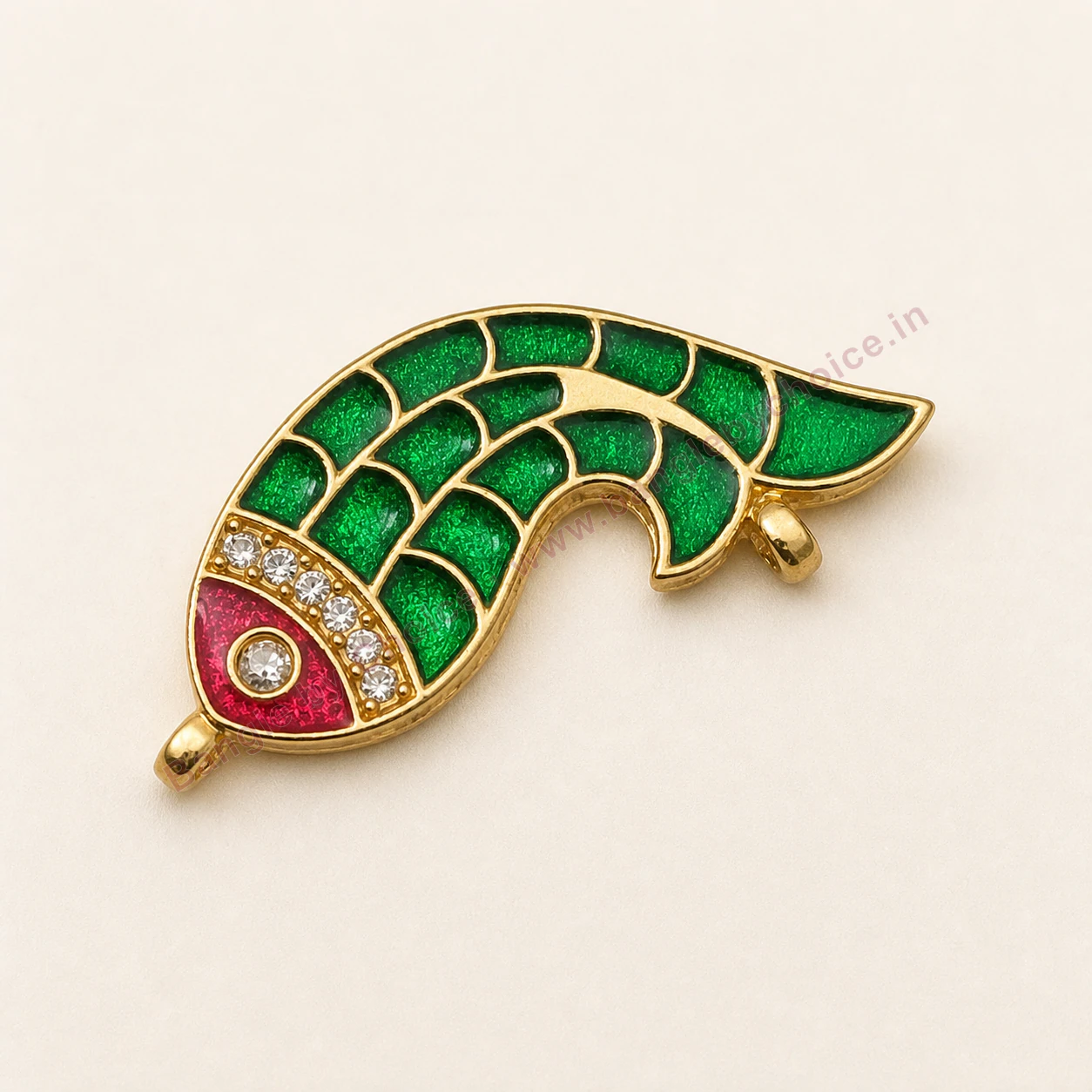 Green and Pink Fish Enamel Charm premium product photo with Bangle By Choice watermark and phone number