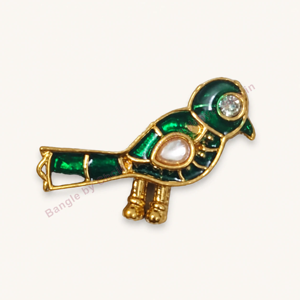 Green Bird Enamel Charm premium product photo with Bangle By Choice watermark and phone number
