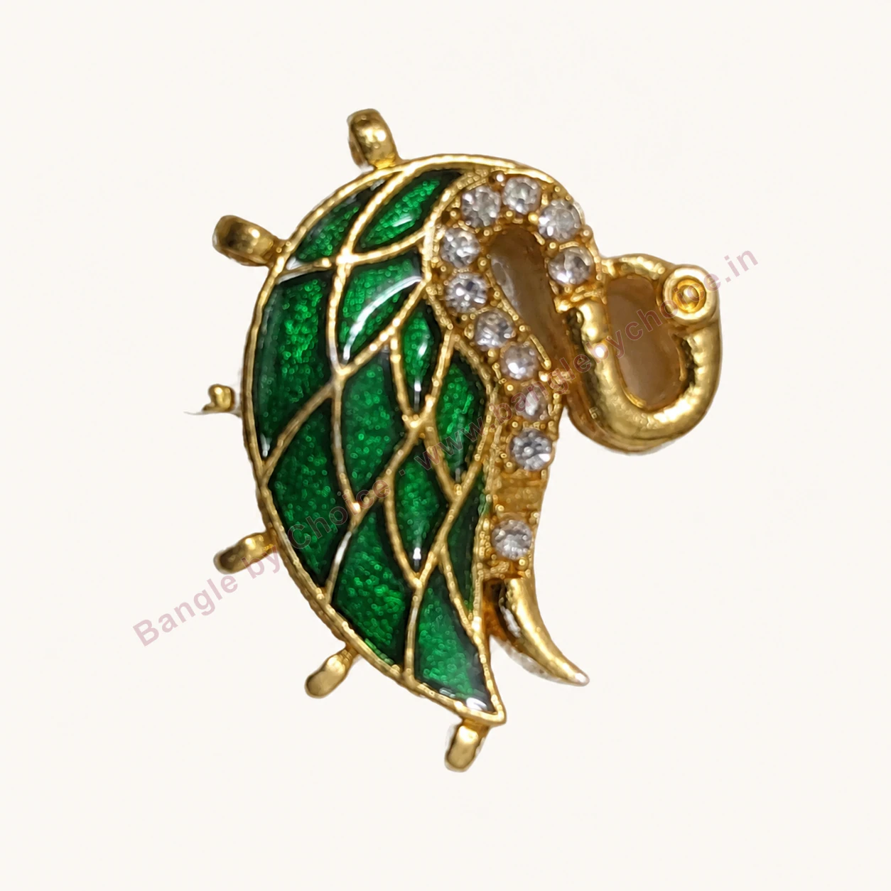 Green Fish Enamel Charm premium product photo with Bangle By Choice watermark and phone number