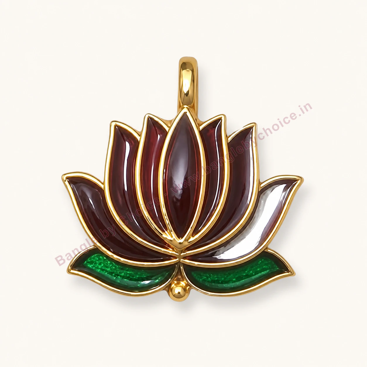 Multicolour Lotus Enamel Charm premium product photo with Bangle By Choice watermark and phone number