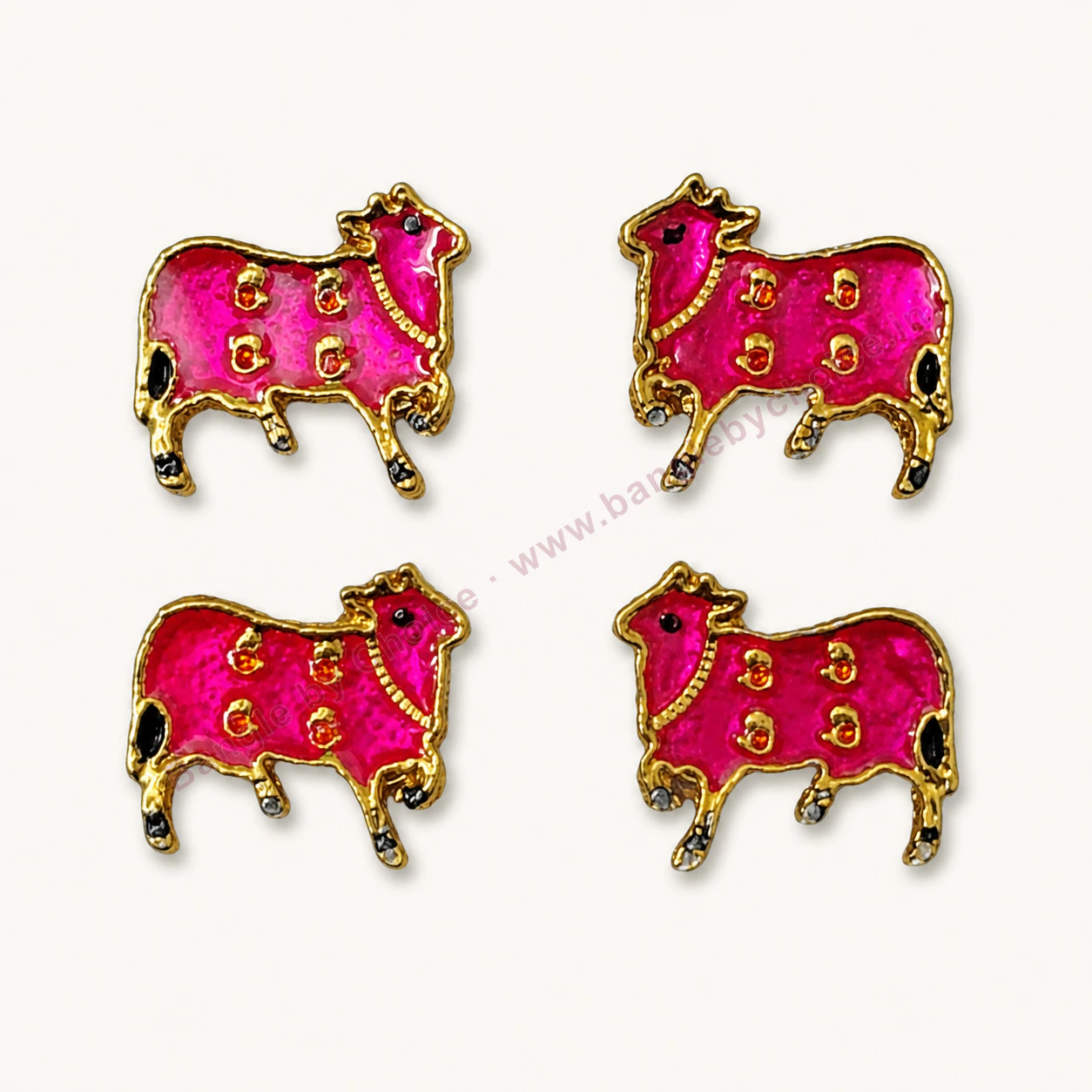 Pink Cow Enamel Charm premium product photo with Bangle By Choice watermark and phone number
