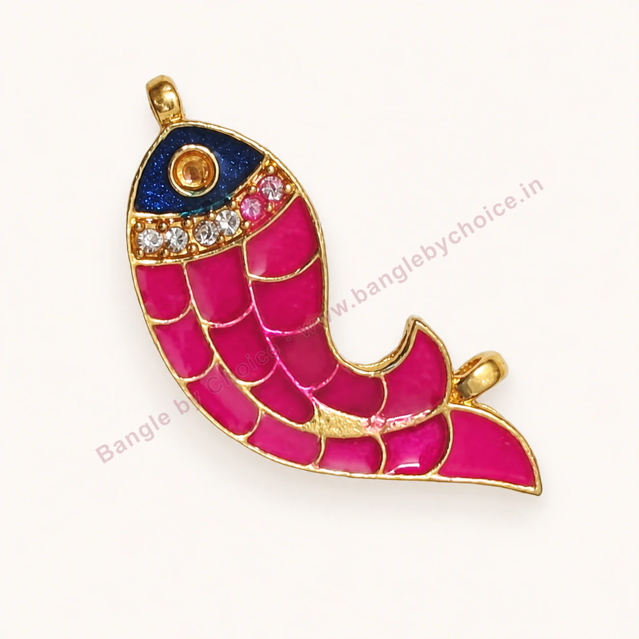 Pink Fish Enamel Charm premium product photo with Bangle By Choice watermark and phone number