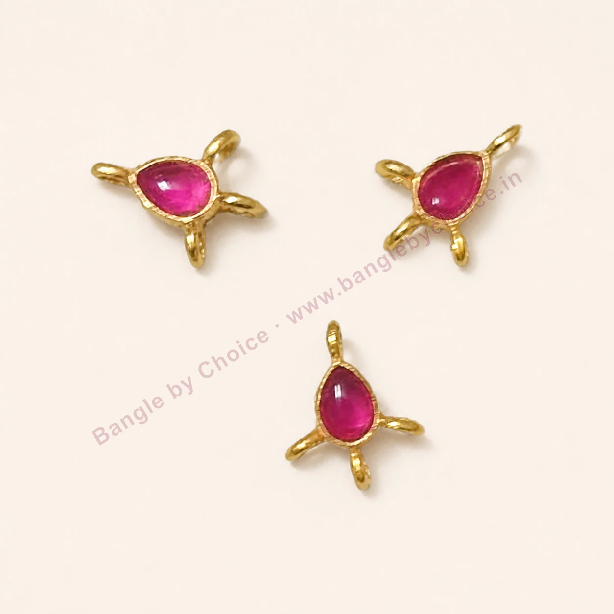 Pink Mini Enamel Charms premium product photo with Bangle By Choice watermark and phone number