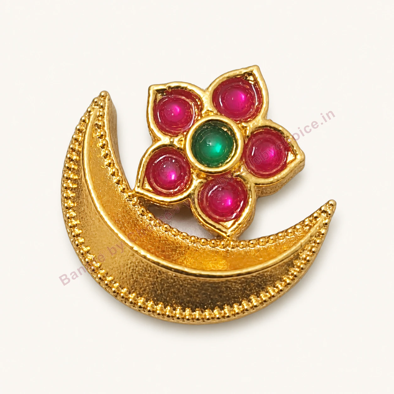 Pink Stone Crescent Enamel Charm premium product photo with Bangle By Choice watermark and phone number