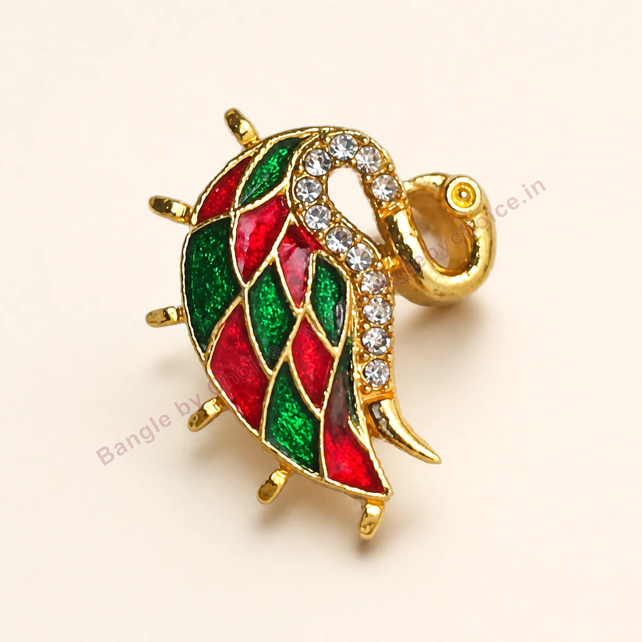 Red and Green Fish Enamel Charm premium product photo with Bangle By Choice watermark and phone number