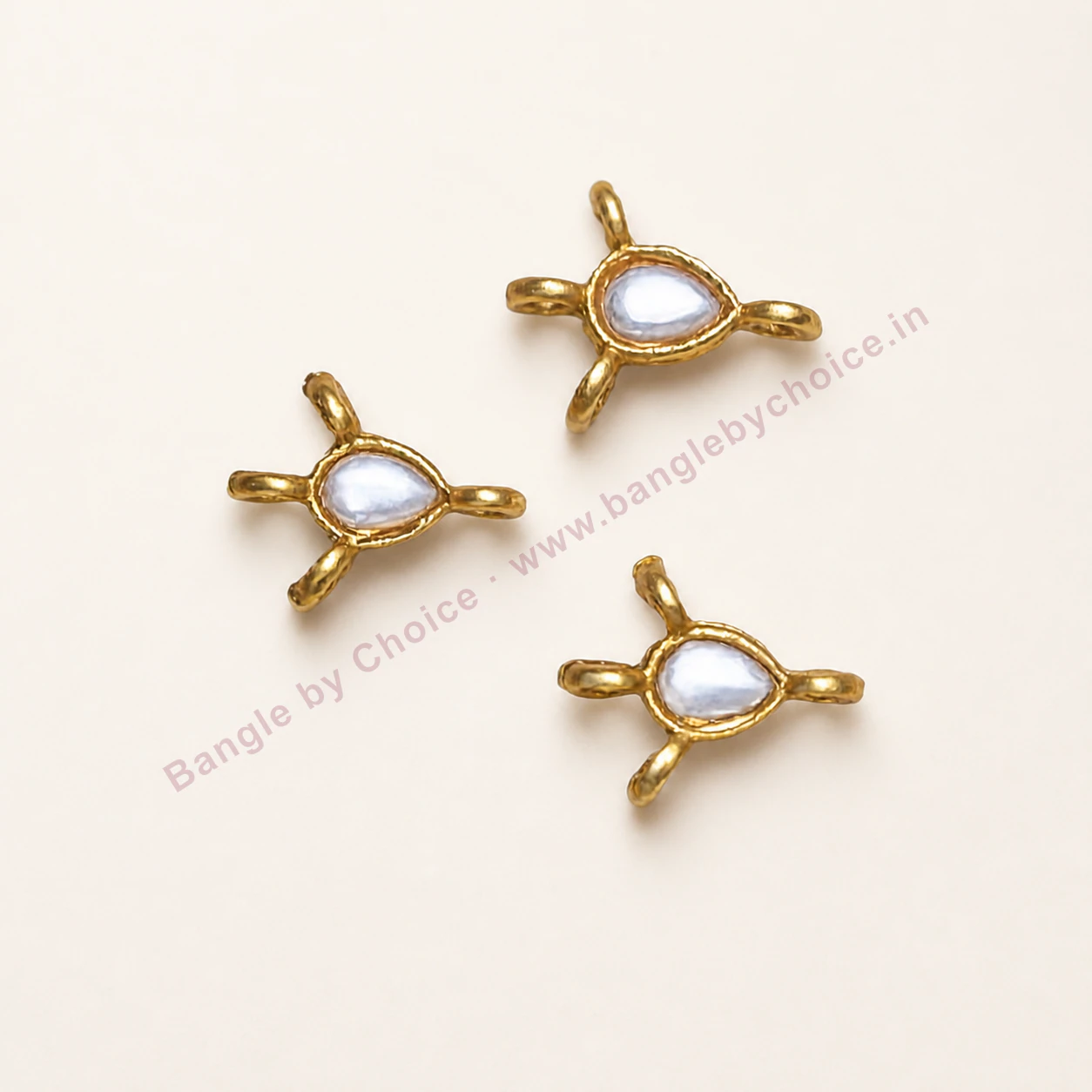 White and Blue Mini Enamel Charms premium product photo with Bangle By Choice watermark and phone number